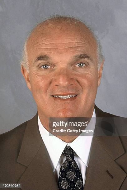 Lou Lamoriello of the Toronto Maple Leafs poses for his official headshot in East Rutherford, New Jersey.