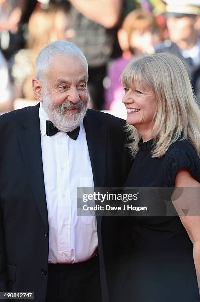 Director Mike Leigh and producer Georgina Lowe attend the "Mr Turner" premiere during the 67th Annual Cannes Film Festival on May 15, 2014 in Cannes,...