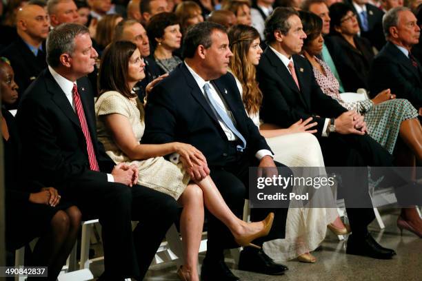 New York City Mayor Bill de Blasio, Mary Pat Christie, New Jersey Governor Chris Christie, Mariah Cuomo, New York Governor Andrew Cuomo, first Lady...