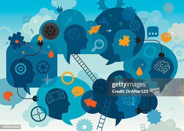 business discussion - conversation abstract stock illustrations