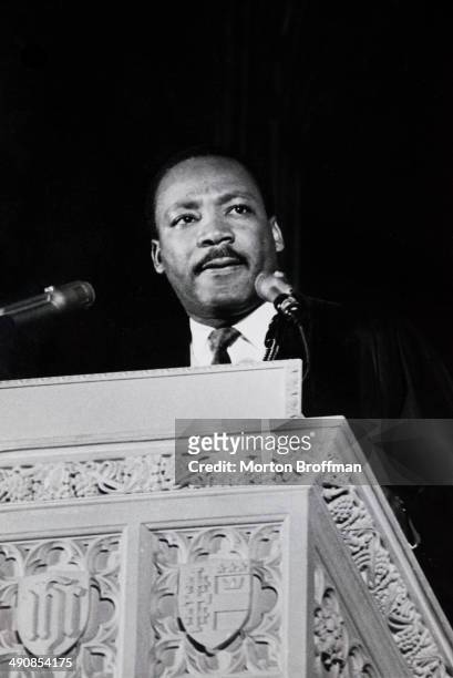 Martin Luther King, Jr. Delivers his last Sunday sermon at the National Cathedral in Washington DC, 31st March 1968. He was assassinated four days...