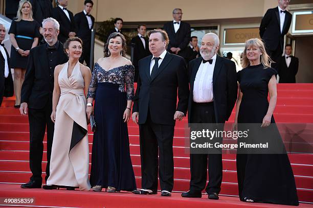 Director of Photography Dick Pope, Dorothy Atkinson, Marion Bailey, Marion Bailey, Marion Bailey and producer Georgina Lowe attend the 'Mr.Turner'...