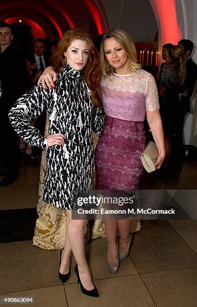 Nicola Roberts and Kimberley Walsh attend a fundraising event in aid of the Nepal Youth Foundation at Banqueting House on October 1, 2015 in London,...