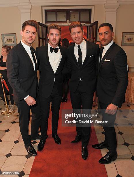 Martin McCafferty, Alfie Palmer, Andrew Bourn and Sean Ryder Wolf of Jack Pack attend a fundraising event in aid of the Nepal Youth Foundation hosted...
