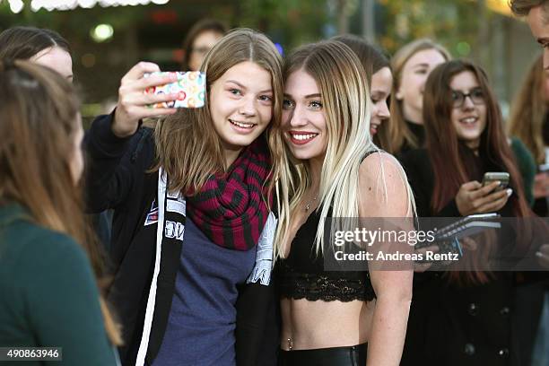 Bianca Heinicke poses with fans during the Zurich Film Festival on October 1, 2015 in Zurich, Switzerland. The 11th Zurich Film Festival will take...