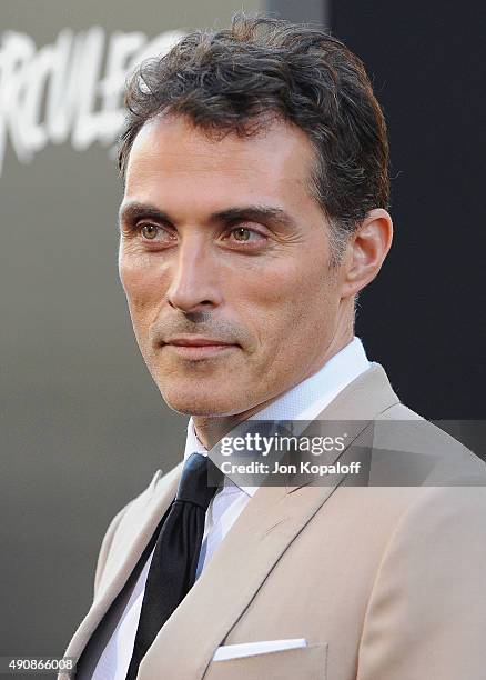 Actor Rufus Sewell arrives at the Los Angeles Premiere "Hercules" at TCL Chinese Theatre on July 23, 2014 in Hollywood, California.