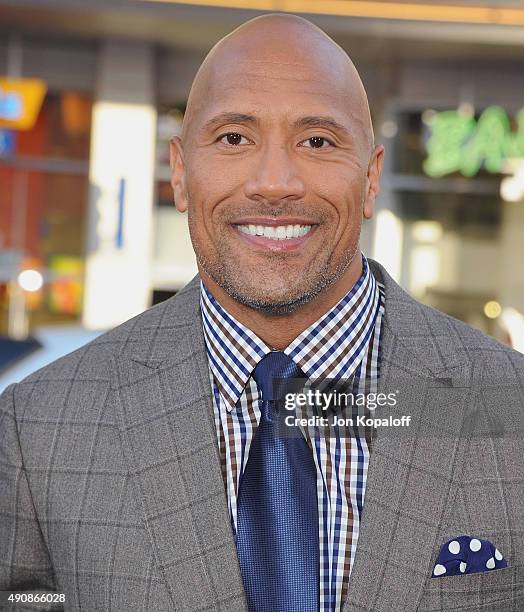 Actor Dwayne Johnson arrives at the Los Angeles Premiere "Hercules" at TCL Chinese Theatre on July 23, 2014 in Hollywood, California.