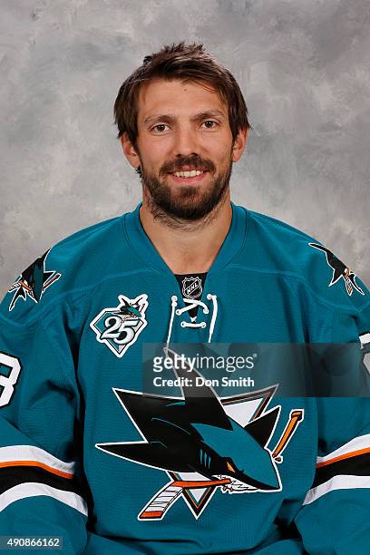 Frazer McLaren of the San Jose Sharks poses for his official headshot for the 2015-16 season on September 17, 2015 at Sharks Ice in San Jose,...