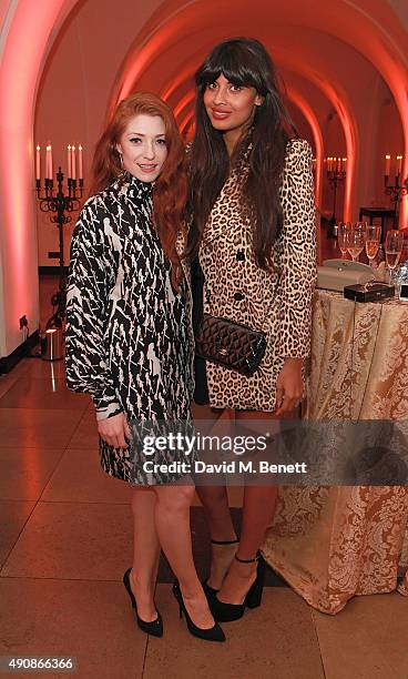 Nicola Roberts and Jameela Jamil attend a fundraising event in aid of the Nepal Youth Foundation hosted by David Walliams at Banqueting House on...