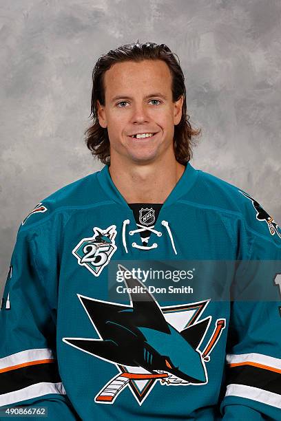 John McCarthy of the San Jose Sharks poses for his official headshot for the 2015-16 season on September 17, 2015 at Sharks Ice in San Jose,...