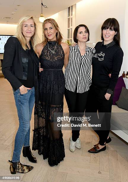 Emma Comley, Azzi Glasser, Sadie Frost and Nicci Hunter attend the Azzi Glasser Fragrance Launch at Harvey Nichols on October 1, 2015 in London,...