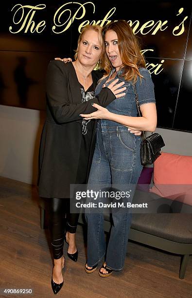 Caroline Shapiro and Lisa Snowdon attends the Azzi Glasser Fragrance Launch at Harvey Nichols on October 1, 2015 in London, United Kingdom.