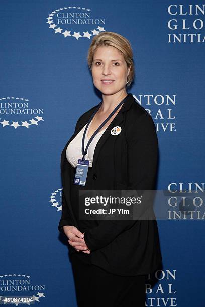 Eugenia Makhlin, CEO and Co-Founder of ELBI poses for a photograph before the closing session at the Clinton Global Initiative 2015 at the Sheraton...