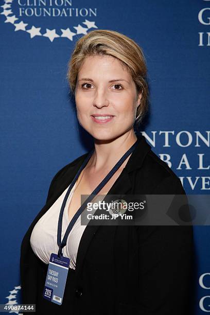 Eugenia Makhlin, CEO and Co-Founder of ELBI poses for a photograph before the closing session at the Clinton Global Initiative 2015 at the Sheraton...