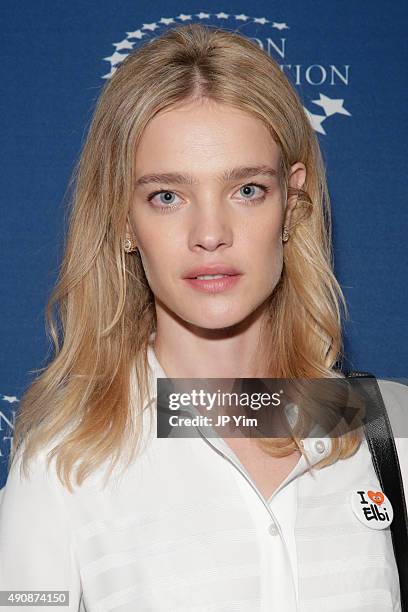 Philanthropist and model Natalia Vodianova poses for a photograph before speaking at the Clinton Global Initiative 2015 on September 29, 2015 in New...