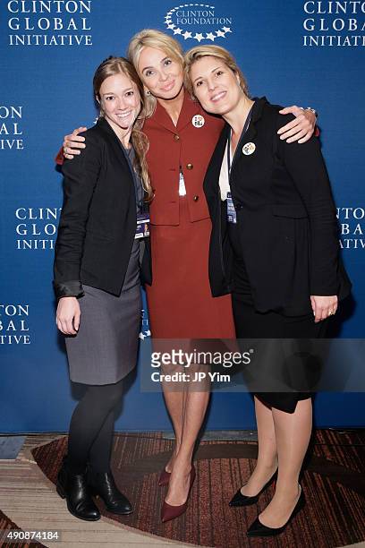 Emma Gross, CGI Committments, Eugenia Makhlin, CEO and Co-Founder of ELBI and Corinna Sayn-Wittgenstein pose for a photograph before the closing...