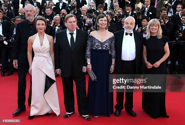 Director of Photography Dick Pope, Dorothy Atkinson, Timothy Spall, Marion Bailey, director Mike Leigh and producer Georgina Lowe attends the "Mr...
