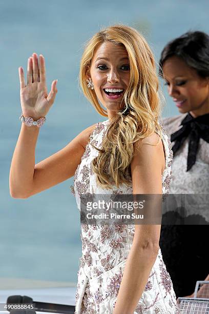 Blake Lively on the set of 'Le Grand Journal' on day 1 of the 67th Annual Cannes Film Festival on May 15, 2014 in Cannes, France.