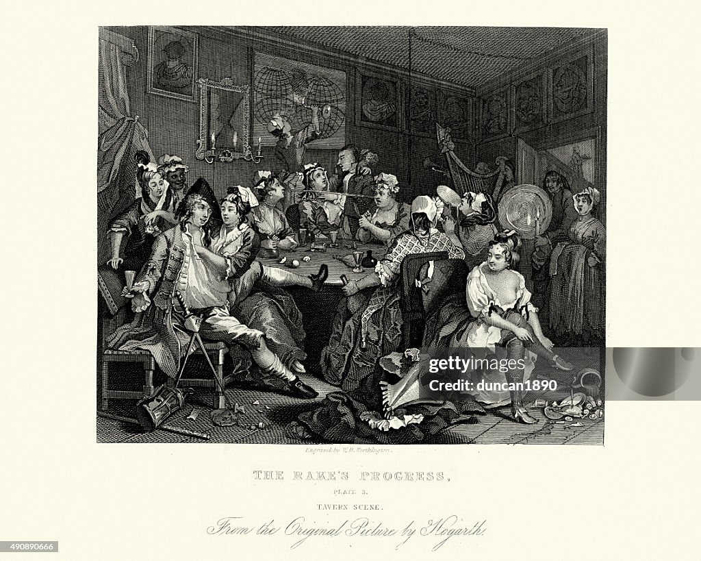 William Hogarth The Rake's Progress - Tavern Scene