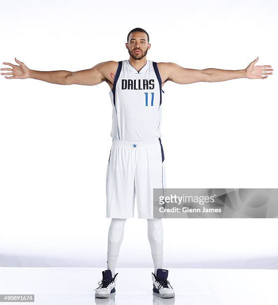 JaVale McGee of the Dallas Mavericks poses for a photo during media day on September 28, 2015 at the American Airlines Center in Dallas, Texas. NOTE...
