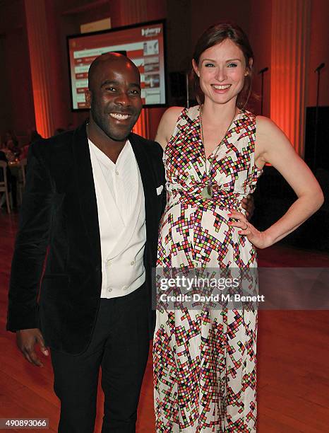 Sophie Ellis Bextor and Melvin Odoom attend a fundraising event in aid of the Nepal Youth Foundation hosted by David Walliams at Banqueting House on...