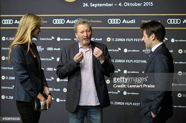 Co-festival director Nadja Schildknecht, director Ken Kwapis and ZFF co-founder Karl Spoerri attend the 'A Walk In The Woods' Premiere during the...