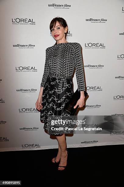 Frederique Lopez attends the L'Oreal & Unifrance Films 65th Anniversary Cocktaill at Hotel Martinez as part of the 67th Annual Cannes Film Festival...