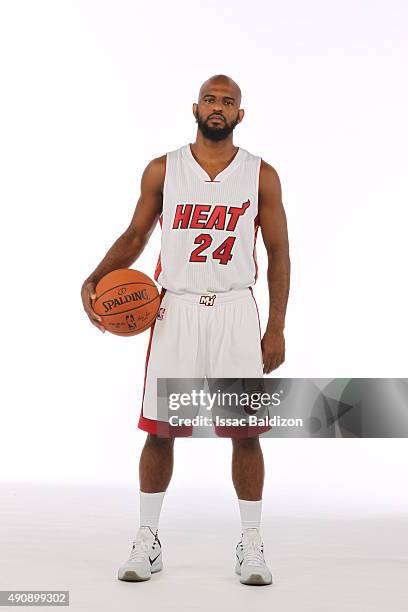 September 28: John Lucas III of the Miami Heat poses for a portrait during media day at the American Airlines Arena in Miami, Florida on September...