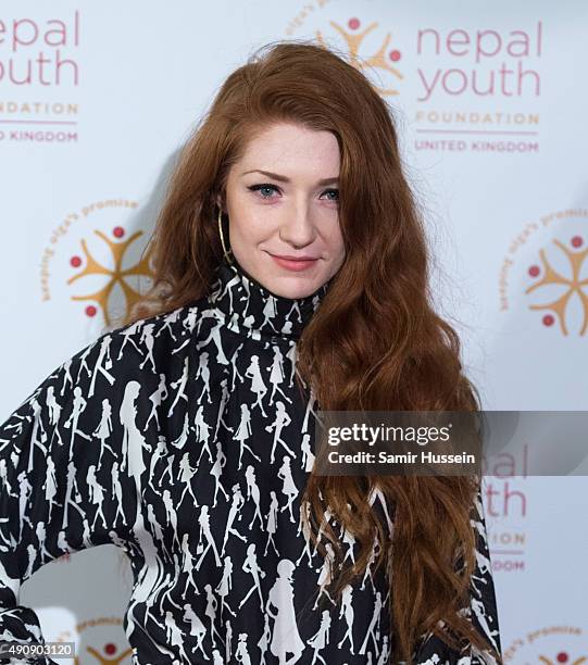 Nicola Roberts attends a fundraising event in aid of the Nepal Youth Foundation at Banqueting House on October 1, 2015 in London, England.