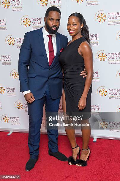 Jean Louis Pascal and Jamelia attends a fundraising event in aid of the Nepal Youth Foundation at Banqueting House on October 1, 2015 in London,...