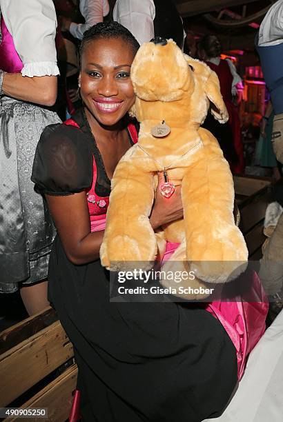 Nicole Coste, mother of Albert of Monaco's son Alexandre, during the Oktoberfest 2015 at Kaeferschaenke / Theresienwiese on Oktober 01, 2015 in...