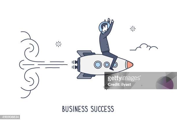business success - jet pack stock illustrations