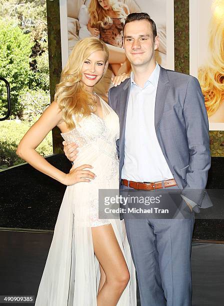 Playboy Playmate of the Year Kennedy Summers and Cooper Hefner attend Playboy's 2014 "Playmate Of The Year" announcement held at The Playboy Mansion...