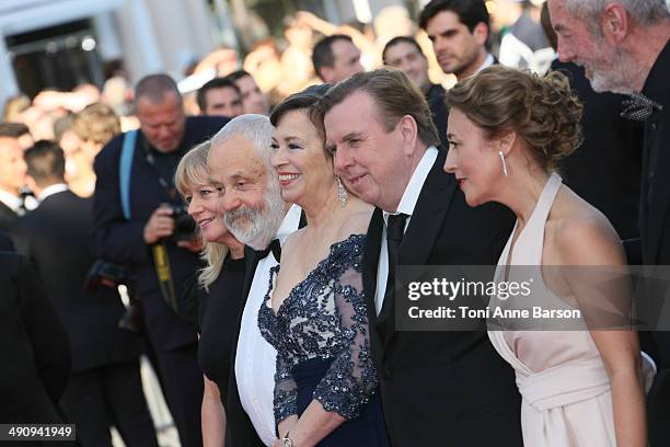 Dorothy Atkinson, Timothy Spall, Marion Bailey and Mike Leigh attend the "Mr Turner" Premiere at the 67th Annual Cannes Film Festival on May 15, 2014...