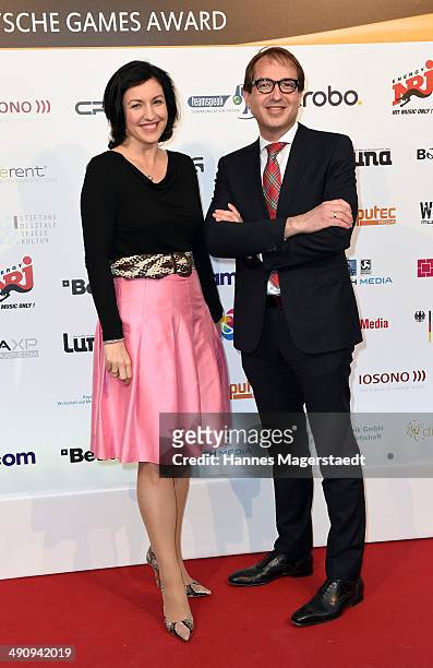 Dorothee Baer and Alexander Dobrindt attend the German Computer Games Award 2014 at Postpalast on May 15, 2014 in Munich, Germany.