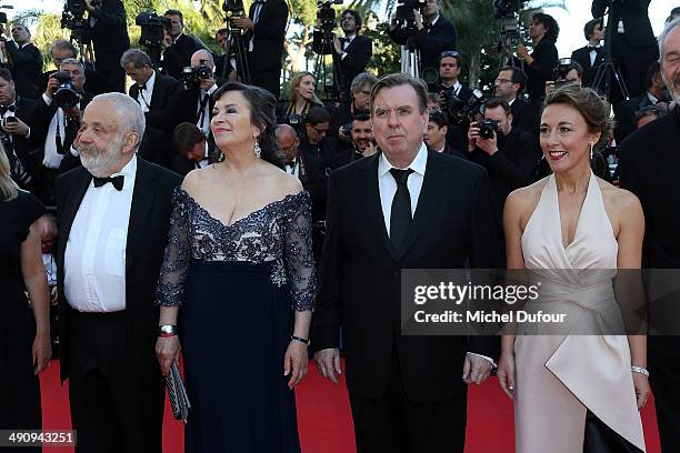 Mike Leigh,Dick Pope, Marion Bailey, Timothy Spall and Dorothy Atkinson, attend the Premiere of "Mr. Turner" at the 67th Annual Cannes Film Festival...