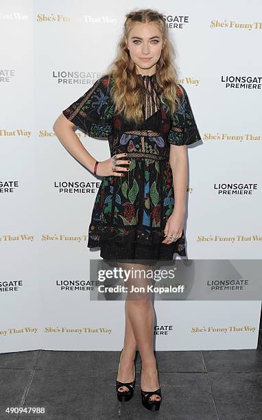 Actress Imogen Poots arrives at the Los Angeles Premiere "She's Funny That Way" at Harmony Gold on August 19, 2015 in Los Angeles, California.