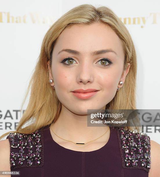 Actress Peyton List arrives at the Los Angeles Premiere "She's Funny That Way" at Harmony Gold on August 19, 2015 in Los Angeles, California.