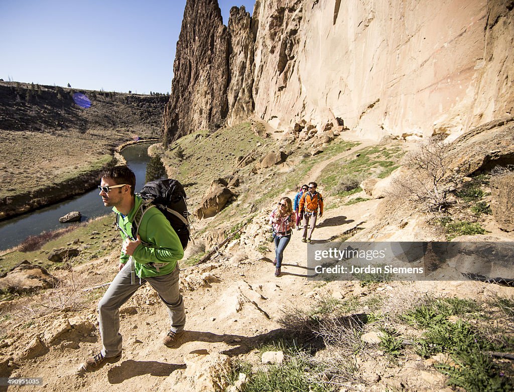 Friends on a rock climbing trip.