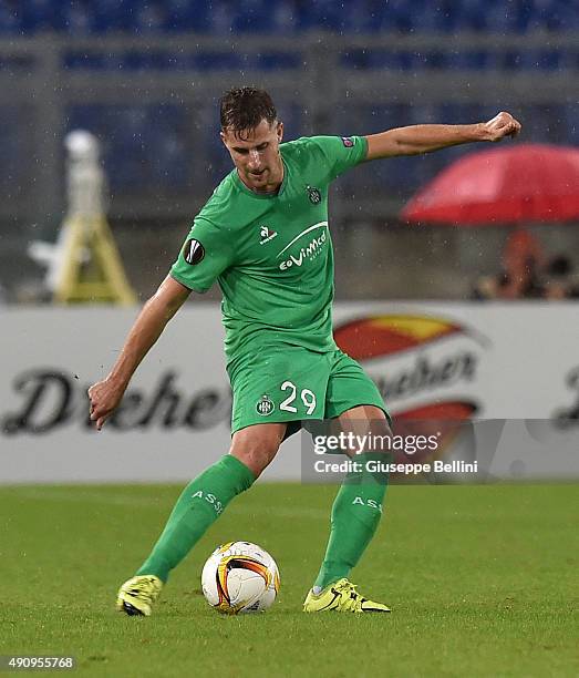 Francois Clerc of AS Sait-Etienne in action during the UEFA Europa League match between SS Lazio and AS Saint-Etienne at Olimpico Stadium on October...