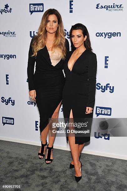 Khloe Kardashian and Kim Kardashian attends the 2014 NBCUniversal Cable Entertainment Upfronts at The Jacob K. Javits Convention Center on May 15,...