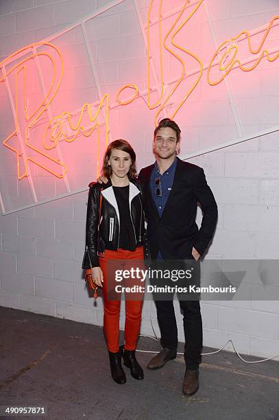 Zosia Mamet and Evan Jonigkeit attend Ray-Ban celebrates District 1937 featuring Blondie and MS MR on May 15, 2014 in New York City.