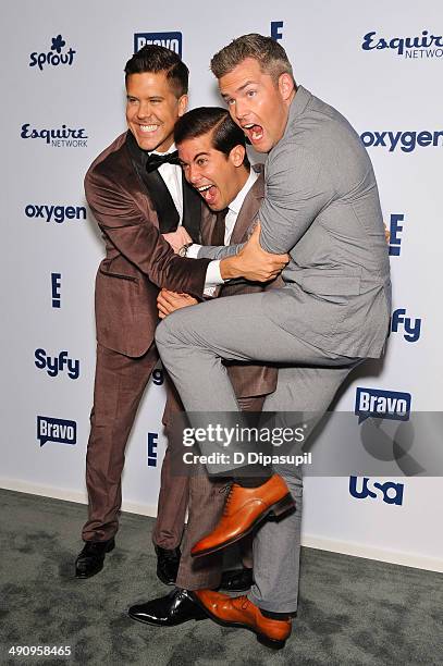 Fredrik Eklund, Luis D. Ortiz, and Ryan Serhant attend the 2014 NBCUniversal Cable Entertainment Upfronts at The Jacob K. Javits Convention Center on...