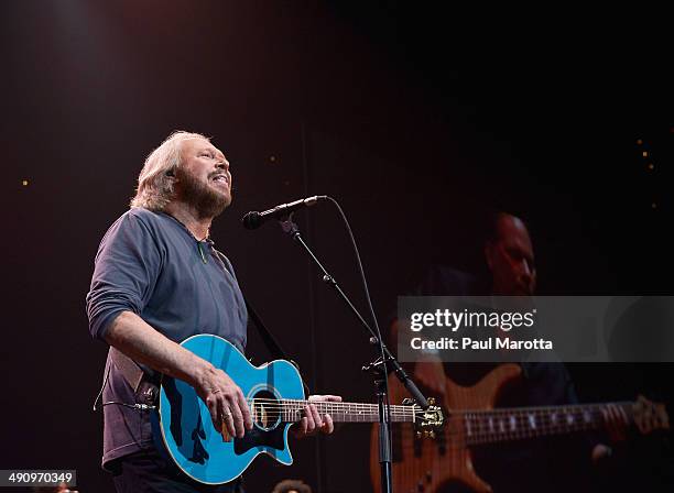 The last surviving member of the Bee Gees Barry Gibb kicked of his "Mythology: The Tour Live" in Boston where Massachusetts Governor Deval Patrick...