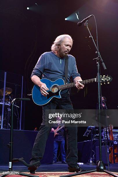 The last surviving member of the Bee Gees Barry Gibb kicked of his "Mythology: The Tour Live" in Boston where Massachusetts Governor Deval Patrick...