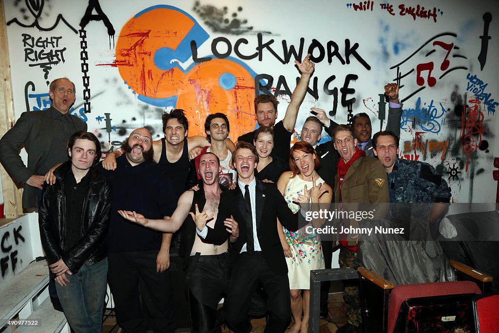 The cast of "A Clockwork Orange" poses at the Opening Night at Roy