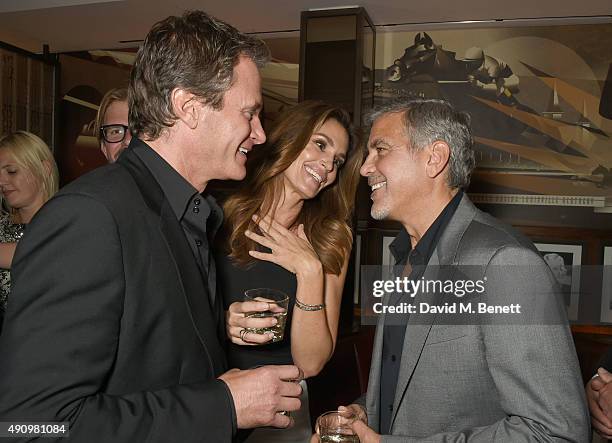Rande Gerber, Cindy Crawford and George Clooney attend the London launch of Casamigos Tequila and Cindy Crawford's book 'Becoming' hosted by Rande...