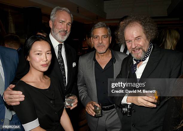 Rosey Chan, Jeremy King, George Clooney and Mike Figgis attend the London launch of Casamigos Tequila and Cindy Crawford's book 'Becoming' hosted by...