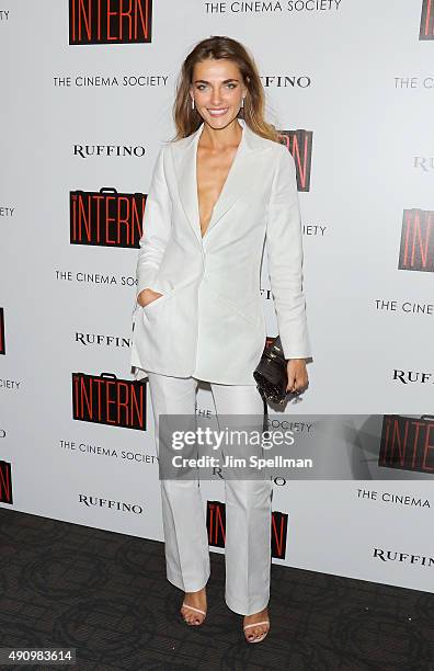 Model Alina Baikova attends the The Cinema Society and Ruffino host a screening of Warner Bros. Pictures' "The Intern" at the Landmark's Sunshine...