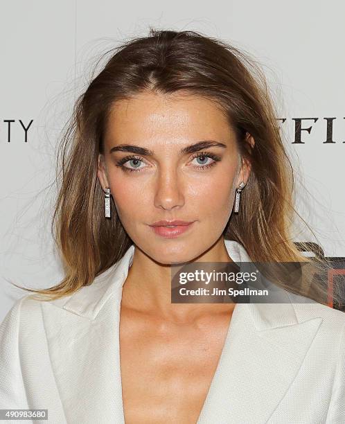 Model Alina Baikova attends The Cinema Society and Ruffino host a screening of Warner Bros. Pictures' "The Intern" at the Landmark's Sunshine Cinema...